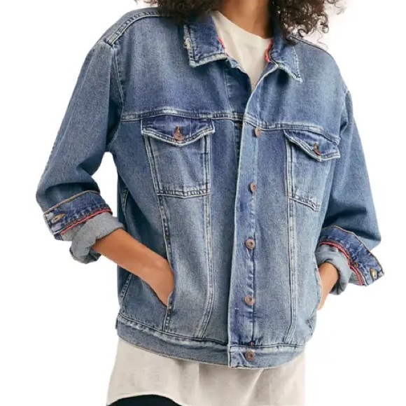 Free People Oversized Denim Jacket - Picture 4 of 8